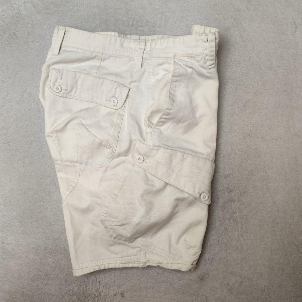 Armani Exchange Shorts Mens 32 White 10" Cargo Cotton Canvas Pockets Relaxed